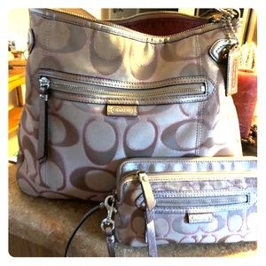 Coach purse and matching wristlet wallet